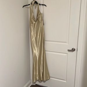 Formal green silky dress